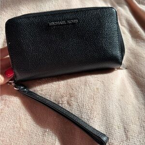 Michael Kors Textured Black Wristlet